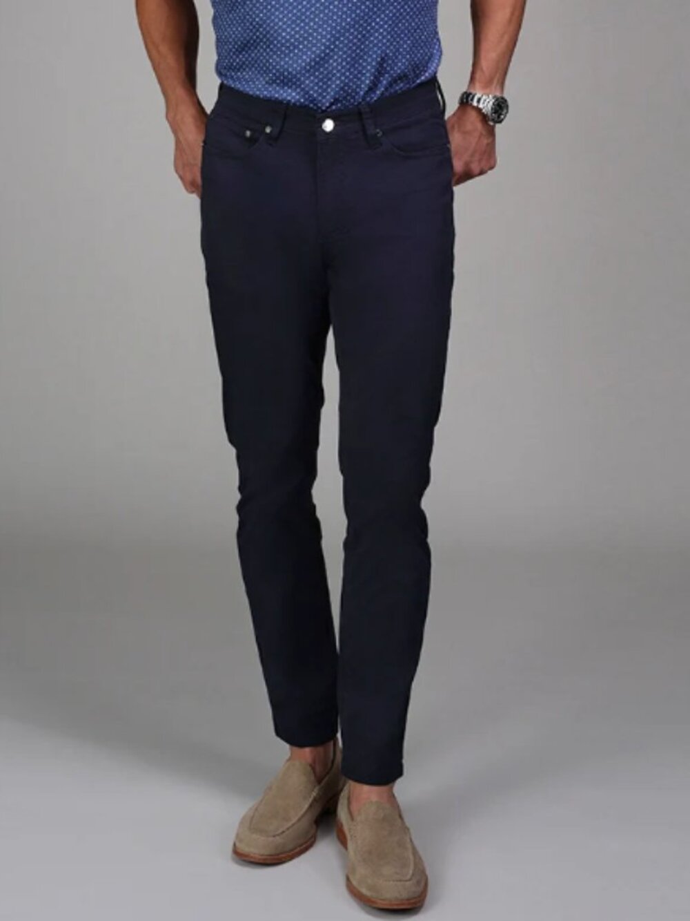 Collars & Co Men’s CEO Chino Five Pocket Stretch Pants Navy 32x32